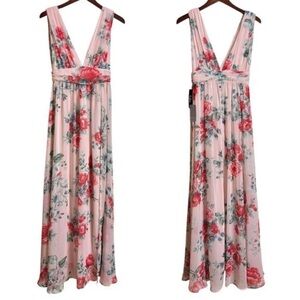 Lulu's Pink Floral Maxi Dress